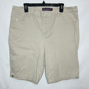 Gloria Vanderbilt Womens Khaki Denim Bermuda Shorts